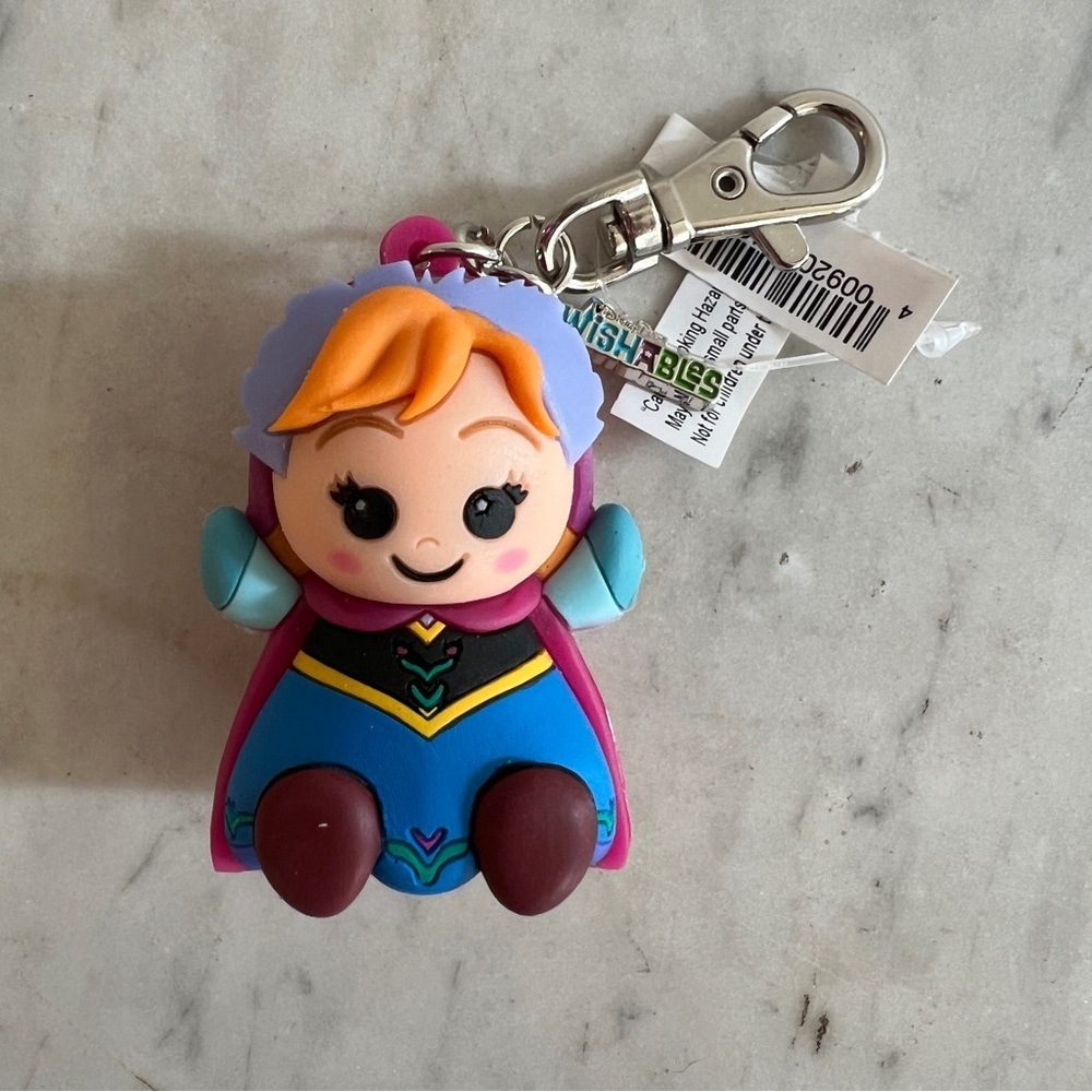 DISNEY PARKS Frozen ANNA Wishables 3D Figure  Keychain - Bag Clip - NWT